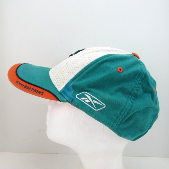 Miami Dolphins Embroidered Logo Reebok Men's Green Adjustable Strap Back Cap Hat - Picture 3 of 10